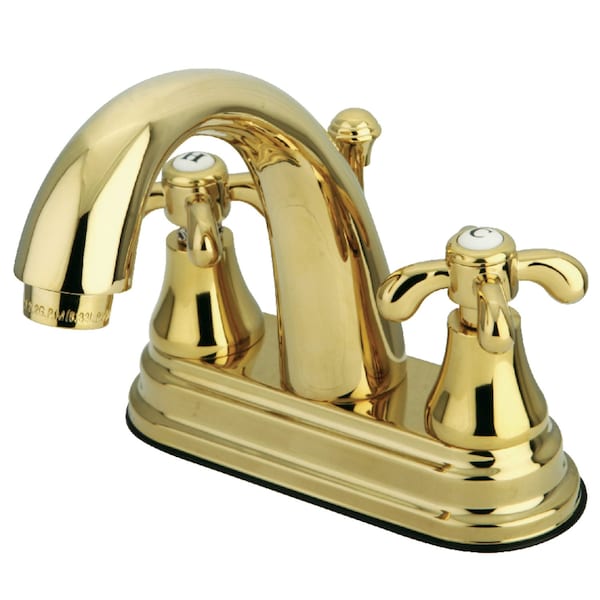Kingston Brass KS7612TX 4" Centerset Bathroom Faucet, Polished Brass KS7612TX - main